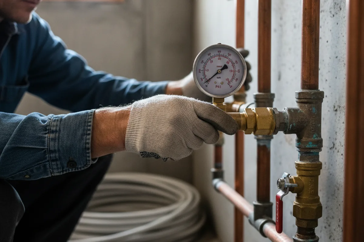 Pressure testing a repaired line during Water Line Repair in Port Matilda